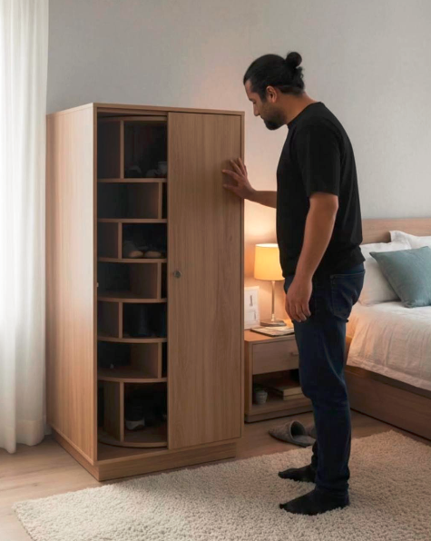 Rotating Shoe Cabinet Organizer - Stylish & Space-Saving Design